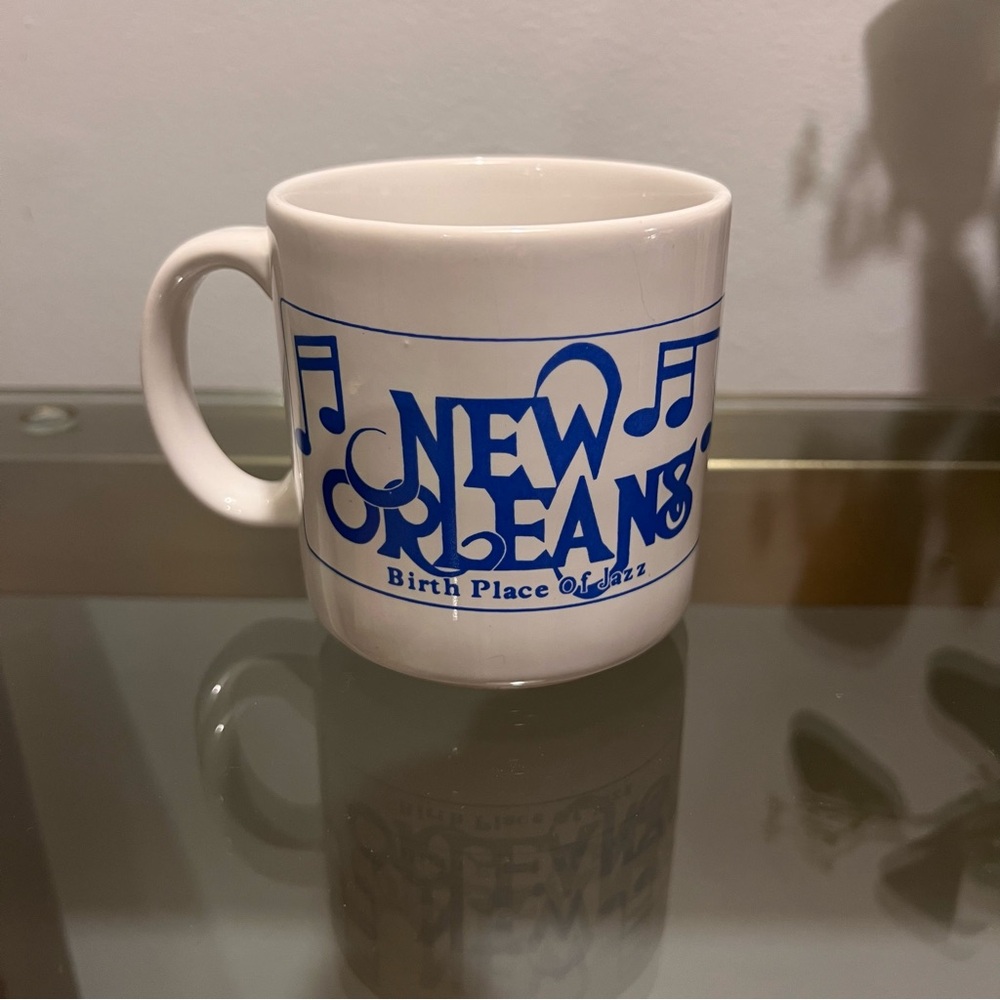 Vintage New Orleans Birthplace of Jazz White Coffee Mug